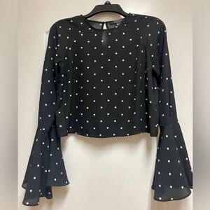 Forever 21 Women’s Polka Dot Blouse w/ Bell Sleeves